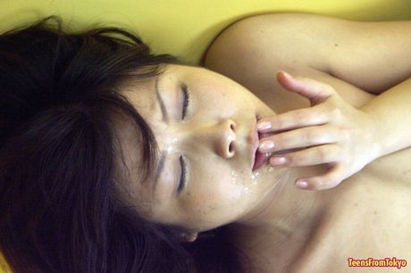Japanese teen girl enjoys cocks inside her untrimmed twat
