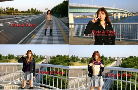 Japanese lady strips off and reveals her curves in the public place