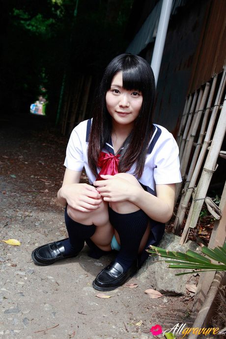 Sayaka Otonashi Asian in school uniform is not in mood for class