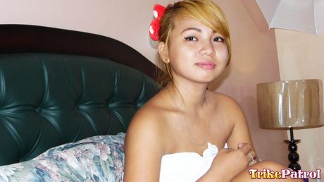 Asian teen Jessica strips and highlights her tiny tits and pussy in public