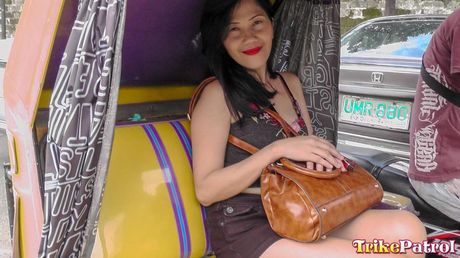 Asian amateur Maryann shows her big boobs and rides a dick in a public place