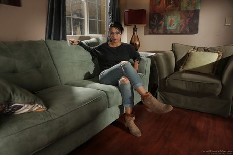 Charming asian milf Dana Vespoli exhibits big titties and hairy pussy